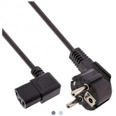 InLine® Netzkabel, Schutzkontakt gewinkelt auf Kaltgerätestecker C13, 0,5m