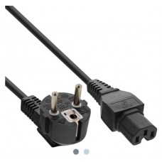 InLine® Netzkabel, Schutzkon. gew. auf Warmgerätest. C15 gerade, schwarz, 1,8m