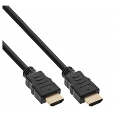InLine® HDMI-High Speed Kabel mit Ethernet, ST / ST, schwarz / gold, 0,5m