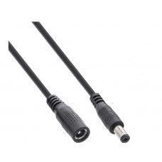 InLine® Verlängerungskabel DC Stecker 5,5x2,1mm, schwarz, 5m