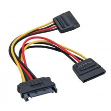 InLine® SATA Strom-Y-Kabel, SATA Buchse an 2x SATA Stecker, 0,15m