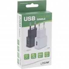 InLine® USB Ladegerät Single, Netzteil, 100-240V zu 5V/1,2A, schwarz