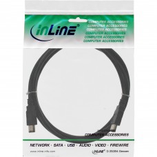 InLine® FireWire Kabel, IEEE1394 6pol Stecker / Stecker, schwarz, 1,8m