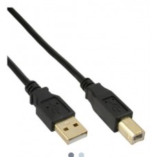 InLine® USB 2.0 Kabel, A an B, schwarz, Kontakte gold, 10m