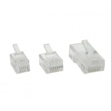 InLine® Modularstecker 6P4C RJ11 zum Crimpen auf Rundkabel, 10er Pack