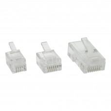 InLine® Modularstecker, 6P6C RJ12 zum Crimpen auf Flachkabel, 100er Pack