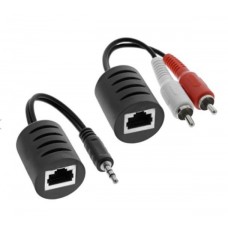 InLine® Audio über RJ45 passiv, 2x Cinch 1x Klinke 3,5mm / RJ45 Buchse, max. 50m