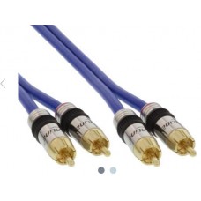 InLine® Cinch Kabel AUDIO, PREMIUM, 2x Cinch Stecker / Stecker, 1m