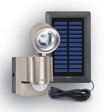 Solar-LED Spot mit Bewegungsmelder und Alarmfunktion. Separates Solarmodul, inklusive Akku-Pack.