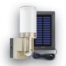 LED-Leuchte mit Bewegungsmelder und Alarmfunktion. Separates Solarmodul, inklusive Akku-Pack.