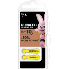 Duracell/ACTIVAIR DA10 Hörgeräte-Knopfzellen in 6er-Blister 1,45V 100mAh