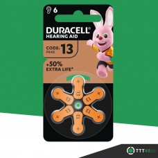DURACELL HEARING AID DA13  (ZL2, PR48) Hörgeräte-Knopfzellen  1,4V in 6er-Blister