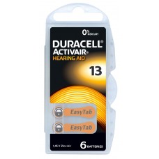 Duracell/ACTIVAIR DA13 Hörgeräte-Knopfzellen in 6er-Blister 1,45V 310mAh