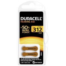 DURACELL HEARING AID DA312 (ZL3) Hörgeräte-Knopfzellen  1,4V in 6er-Blister