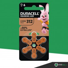 DURACELL HEARING AID DA312 (ZL3) Hörgeräte-Knopfzellen  1,4V in 6er-Blister