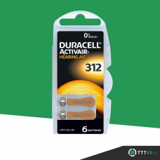 DURACELL HEARING AID DA312 (ZL3) Hörgeräte-Knopfzellen  1,4V in 6er-Blister
