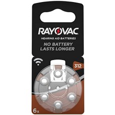 Rayovac 312  HEARING AID BATTERIES/ Acoustic (ZL3/PR41) Hörgeräteknopfzellen 1,45V 180mAh in 6er-Blister