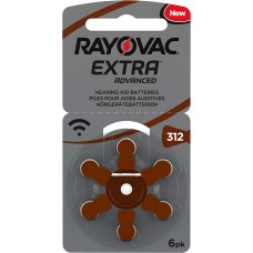 Rayovac 312 EXTRA (ZL3/PR41)  Hörgeräteknopfzellen 1,4V 180mAh in 6er-Blister