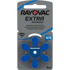 Rayovac 675  EXTRA (ZL1/PR44) Hörgeräteknopfzellen 1,4V 640mAh in 6er-Blister