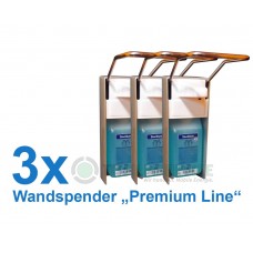 3x Wandspender "Premium Line" aus Metall mit Edelstahlpumpe Nr. 3030120C