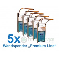 5x Wandspender "Premium Line" aus Metall inkl. Edelstahlpumpe Nr. 3030120C