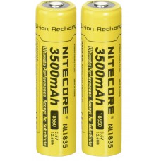 2 x NiteCore NL1835 3500mAh 18650 3,6V - 3,7V - geschützt - erhöhter Pol