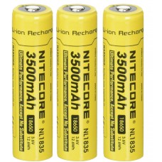 3 x NiteCore NL1835 3500mAh 18650 3,6V - 3,7V - geschützt - erhöhter Pol