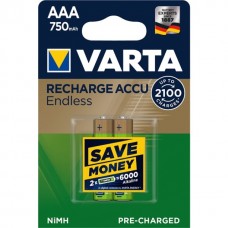2 x Varta Recharge Accu Endless 56663 550mAh AAA Micro HR03 1,2V Akku