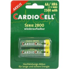 CARDIOCELL Mignon-Akku Serie 2800 in 2er-Blister mit 2500mAh