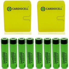 8x Panasonic NCR18650B Li-Ionen Akku 3,7V 3400mAh inkl. Cardiocell Box