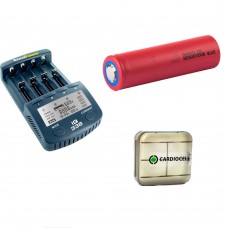 1 x Panasonic NCR20700B Li-Ion Akku 4250mAh + Accu Power IQ338 Ladegerät + Box