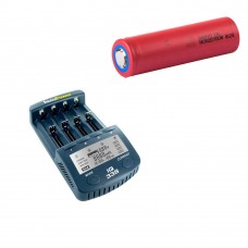 1 x Panasonic Sanyo NCR20700B Li-Ion Akku 4250mAh + Accu Power IQ338 Ladegerät