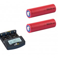 2 x Panasonic Sanyo NCR20700B Li-Ion Akku 4250mAh + Accu Power IQ338XL Ladegerät