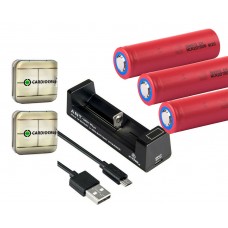 3 x Panasonic Sanyo NCR20700B Li-Ion Akku 4250mAh + Xtar MC1 Ladgerät + 2 Boxen