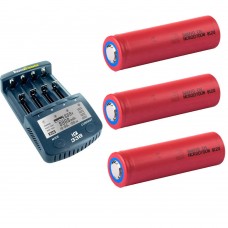 3 x Panasonic Sanyo NCR20700B Li-Ion Akku 4250mAh + Accu Power IQ338 Ladegerät