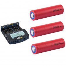 3 x Panasonic Sanyo NCR20700B Li-Ion Akku 4250mAh + Accu Power IQ338XL Ladegerät