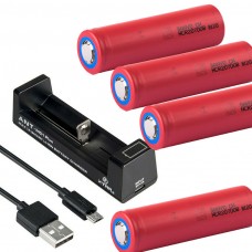 4 x Panasonic Sanyo NCR20700B Li-Ion Akku 4250mAh + Xtar MC1 Ladgerät