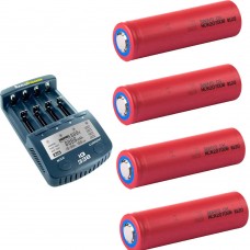 4 x Panasonic Sanyo NCR20700B Li-Ion Akku 4250mAh + Accu Power IQ338 Ladegerät