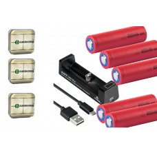 5 x Panasonic Sanyo NCR20700B Li-Ion Akku 4250mAh + Xtar MC1 Ladgerät + 3 Boxen