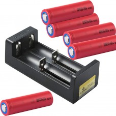 5 x Panasonic Sanyo NCR20700B Li-Ion Akku 4250mAh + Xtar MC2 Ladgerät