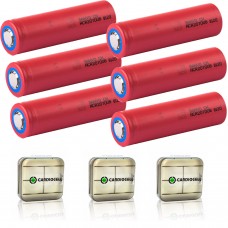 6 x Panasonic Sanyo NCR20700B Li-Ionen Akku 3,6V - 3,7 V 20A 4250mAh + 3 Boxen