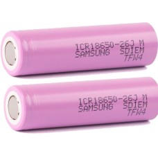 2 x Samsung ICR18650-26J 3,6V 2600mAh 5,2A Lithium Ionen Akku lose bulk