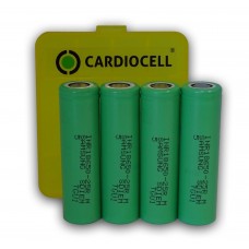 4x Samsung INR18650 25R 2500mAh 3,7V, Lithium Ionen Akku inkl. Cardiocell Akkubox