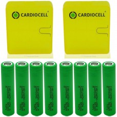 8x Samsung INR18650 25R 2500mAh 3,7V, Lithium Ionen Akku inkl. Cardiocell Akkuboxen