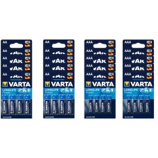 80 x Varta Longlife Power / HighEnergy - 40 x AA LR6 & 40 x AAA LR03 - Batterien