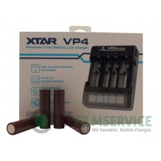 XTAR Ladegerät VP4, Premium Li-Ion LCD Charger inkl. 4x LG ICR 18650HG2 Li-Ion